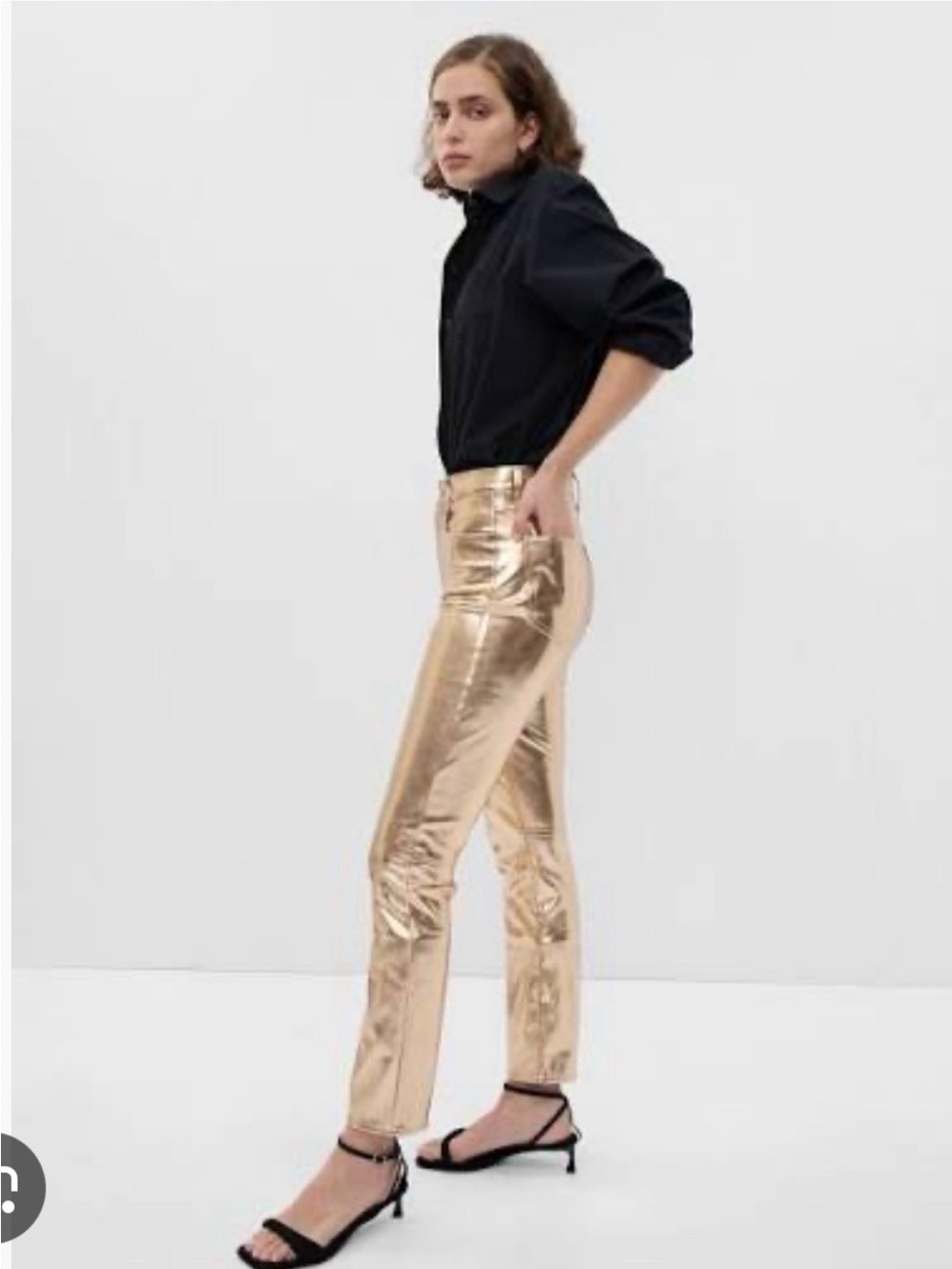 GAP Metallic Gold Skinny High-Rise Pants